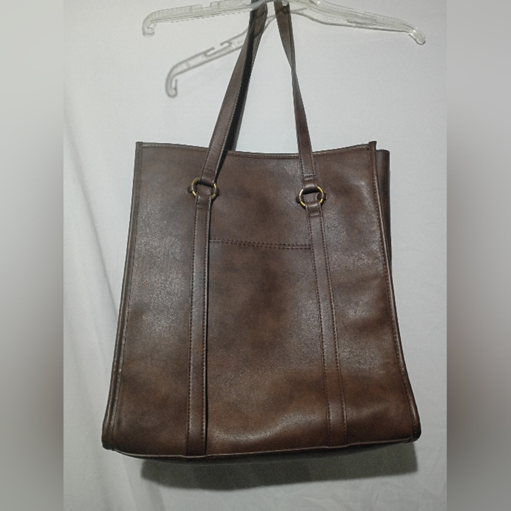 Universal Thread Dark Brown Faux Leather Tote